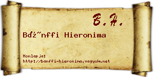 Bánffi Hieronima névjegykártya